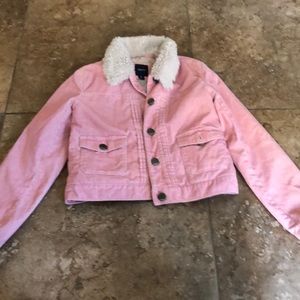 pink fur coat kids gap